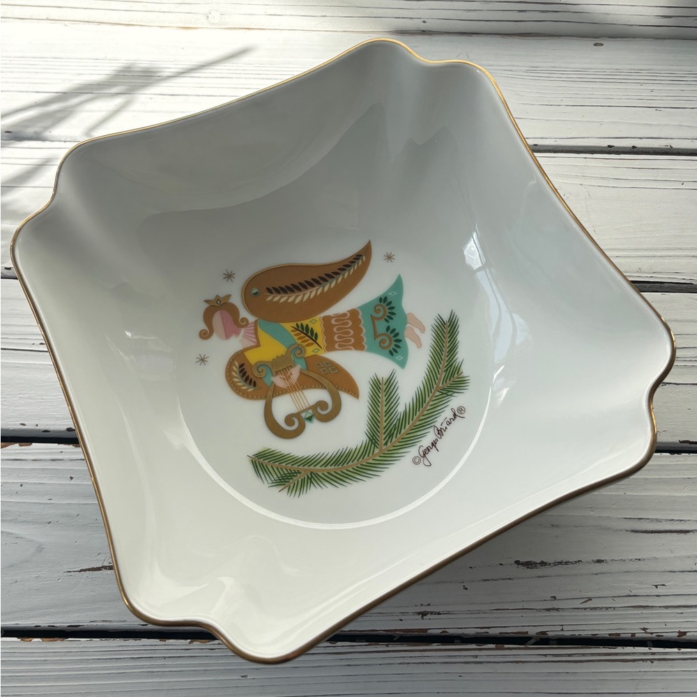 Clearance: Georges Briard "Christmas Fantasy" Square Holiday Bowl, 1950s